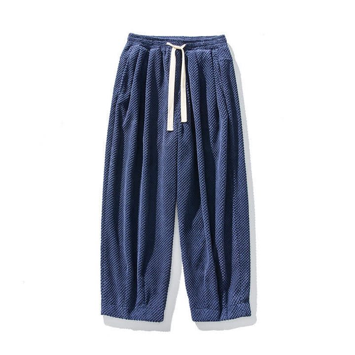 Buddha Stones Fall Classic Basic Drawstring Solid Long Pants Corduroy Men's Harem Pants With Pockets - image 8