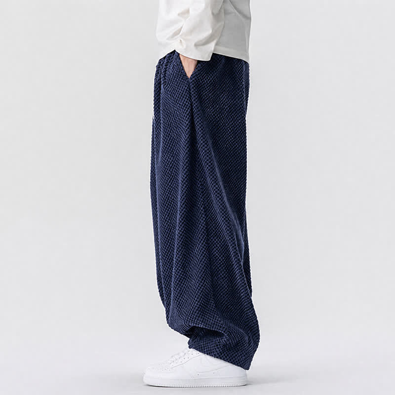 Buddha Stones Fall Classic Basic Drawstring Solid Long Pants Corduroy Men's Harem Pants With Pockets - image 4