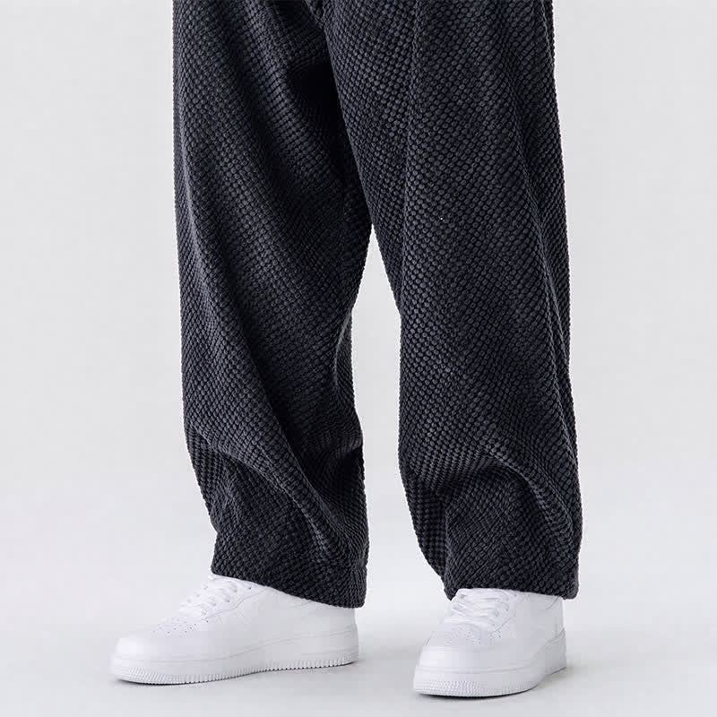 Buddha Stones Fall Classic Basic Drawstring Solid Long Pants Corduroy Men's Harem Pants With Pockets - image 18