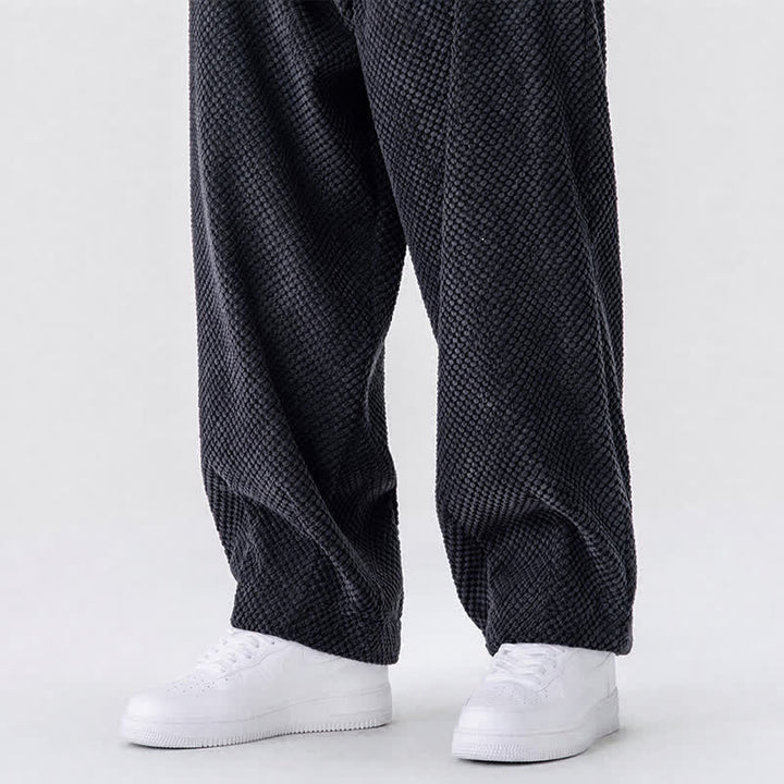 Buddha Stones Fall Classic Basic Drawstring Solid Long Pants Corduroy Men's Harem Pants With Pockets - image 18