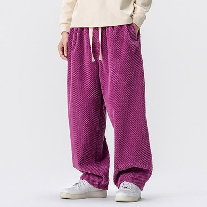Buddha Stones Fall Classic Basic Drawstring Solid Long Pants Corduroy Men's Harem Pants With Pockets - image 24