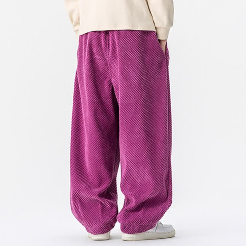 Buddha Stones Fall Classic Basic Drawstring Solid Long Pants Corduroy Men's Harem Pants With Pockets - image 23