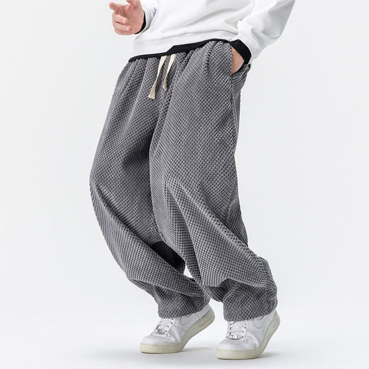 Buddha Stones Fall Classic Basic Drawstring Solid Long Pants Corduroy Men's Harem Pants With Pockets - image 32