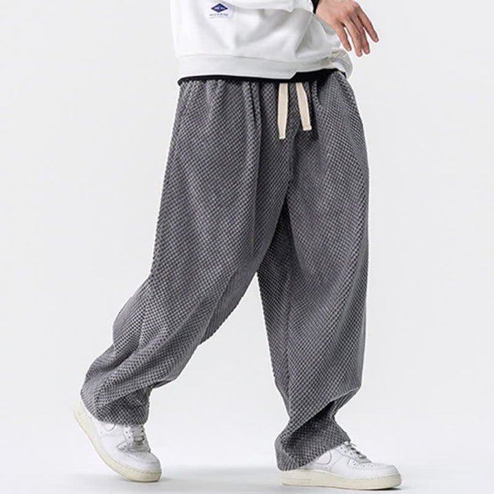Buddha Stones Fall Classic Basic Drawstring Solid Long Pants Corduroy Men's Harem Pants With Pockets - image 27