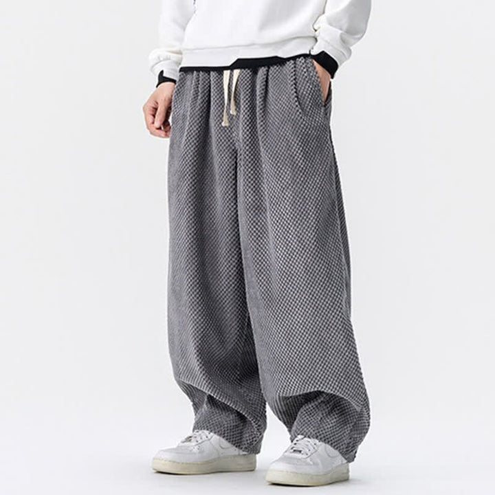 Buddha Stones Fall Classic Basic Drawstring Solid Long Pants Corduroy Men's Harem Pants With Pockets - image 31