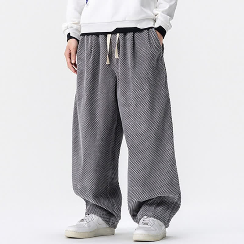 Buddha Stones Fall Classic Basic Drawstring Solid Long Pants Corduroy Men's Harem Pants With Pockets - image 28