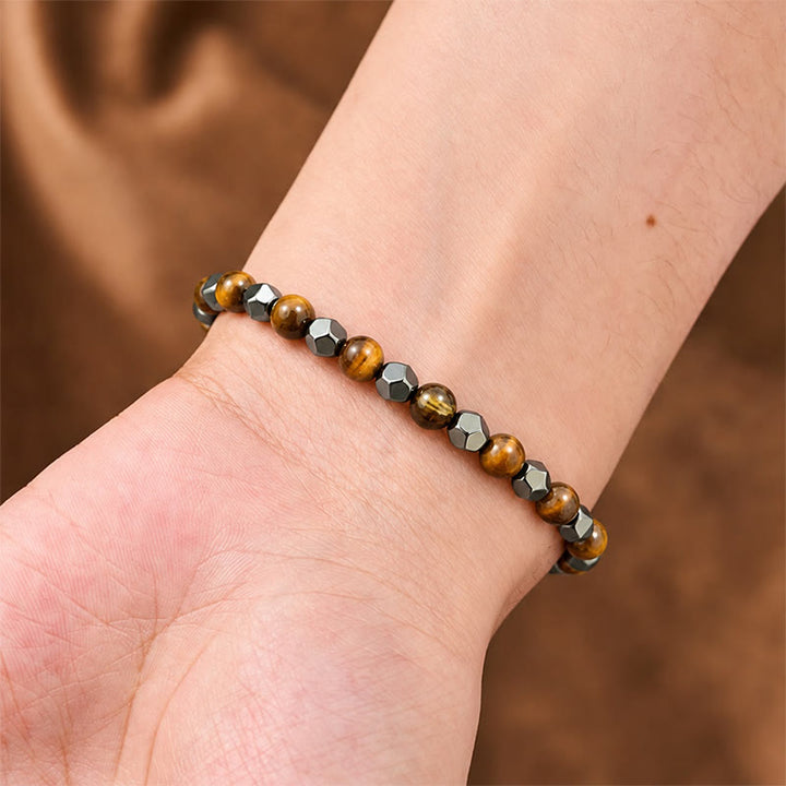 Buddha Stones Tiger Eye Black Magnetite Braided Confidence Adjustable Bracelet - image 4