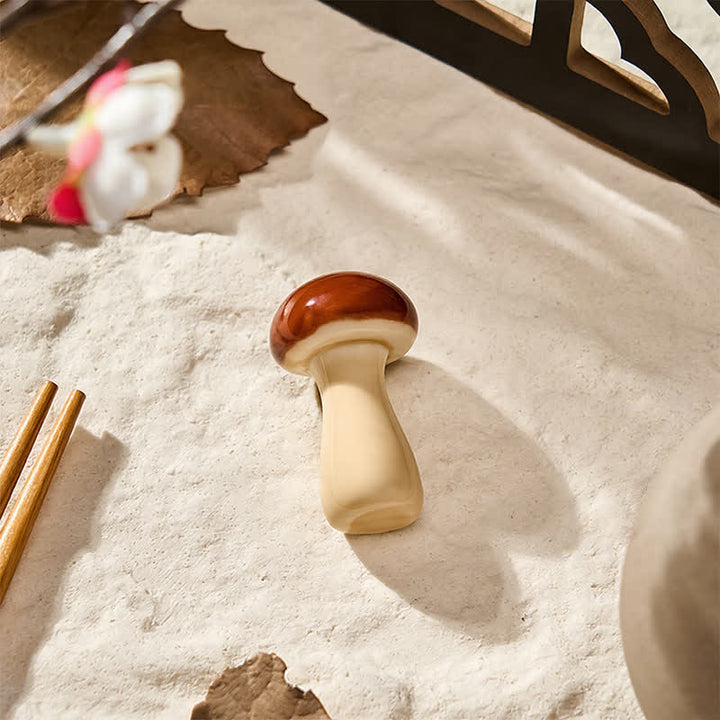 Buddha Stones Ceramic Vegetable Design Mini Tabletop Chopstick Holder - Shiitake Mushroom (Brown) Approx. 4.2 × 2.5 × 2.2 cm - Ceramic - image 27