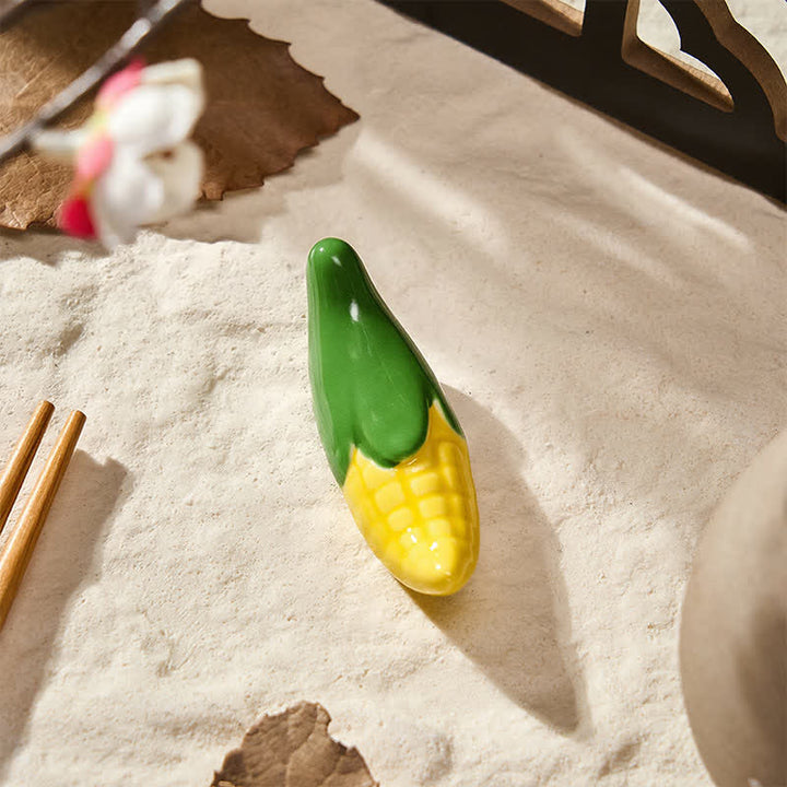 Buddha Stones Ceramic Vegetable Design Mini Tabletop Chopstick Holder - Yellow Corn Approx. 6.0 × 1.9 × 1.7 cm - Ceramic - image 7