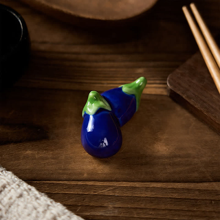 Buddha Stones Ceramic Vegetable Design Mini Tabletop Chopstick Holder - image 10