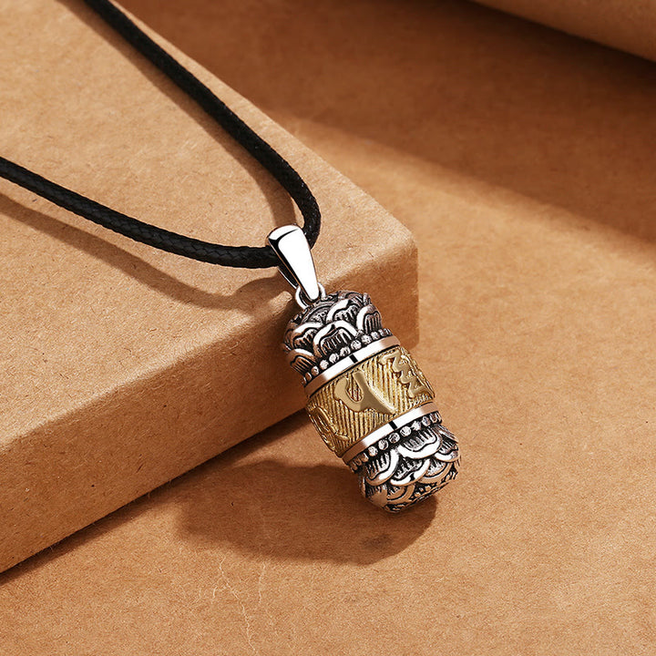 Buddha Stones Tibet Om Mani Padme Hum Carved Wisdom Purity Chain Leather Rope Necklace Pendant - Om Mani Padme Hum&Leather Cord - image 3