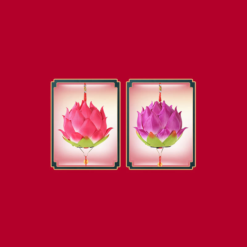 Buddha Stones DIY Lotus Flower Dragon Lantern Tassel Lamp Decoration - image 27