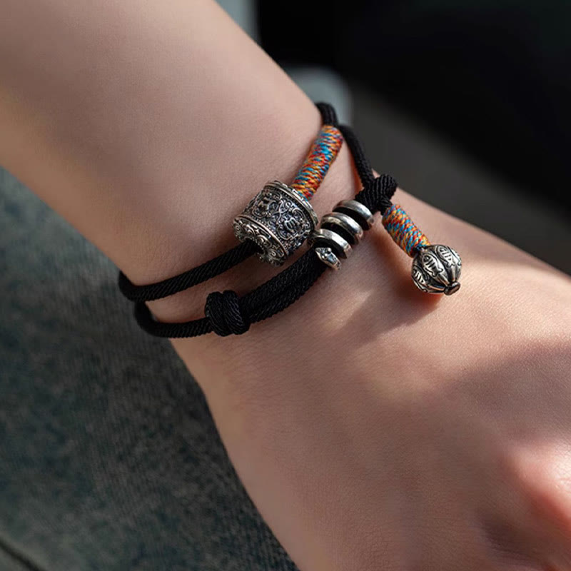 Buddha Stones Tibetan Om Mani Padme Hum Carved Amulet Double Wrap Bracelet - image 10