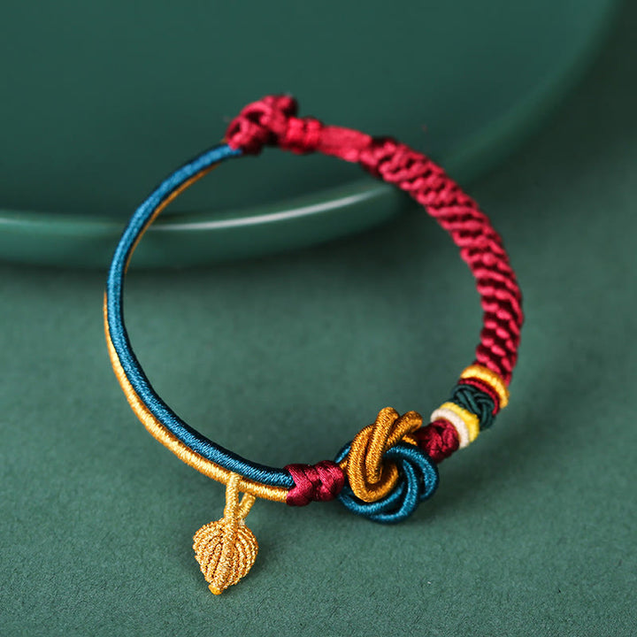 Buddha Stones Tibetan Handmade Mandala Knot Leaf Luck Rope Bracelet - image 6