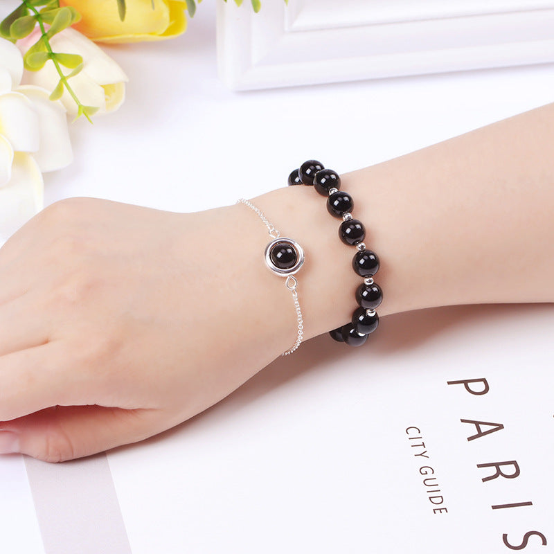 Buddha Stones Sun Stone Strawberry Quartz Crystal Positive Bracelet - Obsidian - image 22