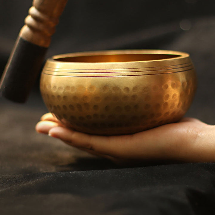 Buddha Stones Tibetan Sound Bowl Handcrafted for Relaxation and Mindfulness Meditation Singing Bowl Set - image 2