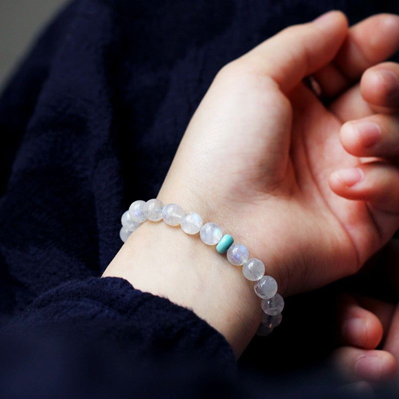 Buddha Stones Moonstone Calm Healing Positive Bracelet - image 4