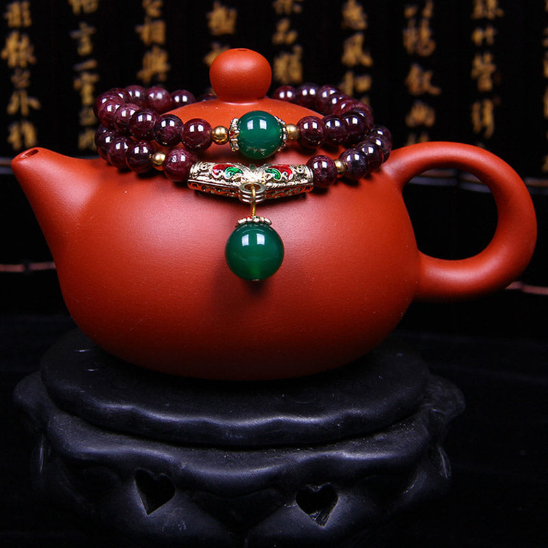 Buddha Stones Natural Garnet Blessing Bracelet - image 1