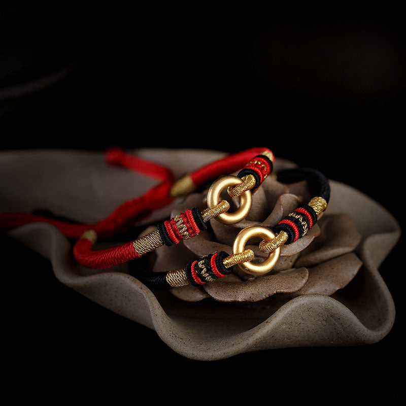 Buddha Stones FengShui Lucky Red String Couple Bracelet - image 0