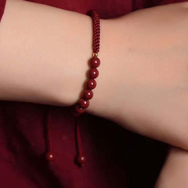 Buddha Stones Natural Cinnabar King Kong Knot Blessing String Bracelet - image 10