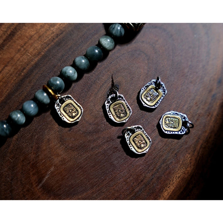 Buddha Stones 925 Sterling Silver 108 Mala Beads Eagle's Eye Stone Moonstone Positive Bracelet - image 10