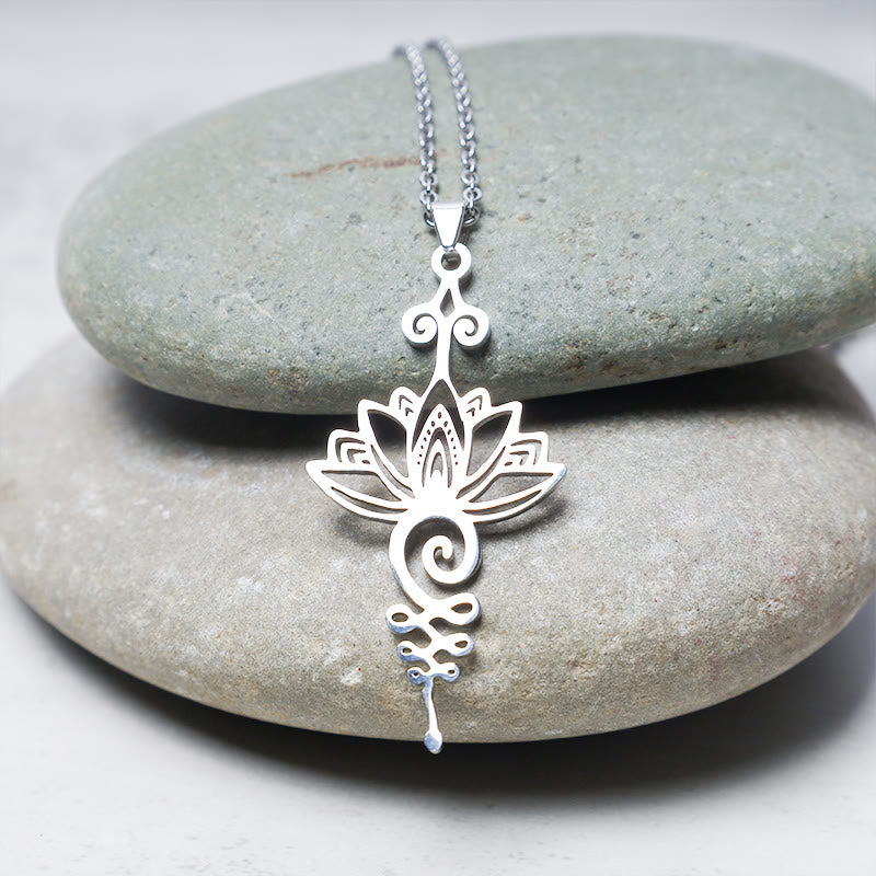 Buddha Stones Lotus Luck Wealth Necklace Pendant - image 1