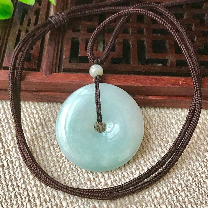 Buddha Stones Round Jade String Luck Necklace Pendant - image 4