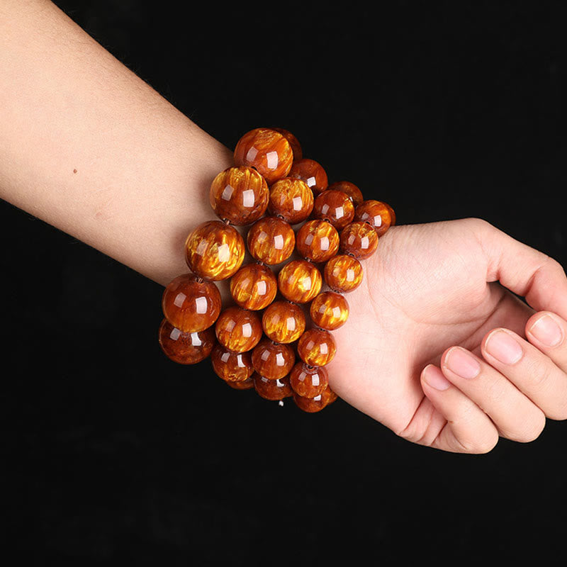 Buddha Stones Golden Sea Willow Success Positive Bracelet Mala - image 12
