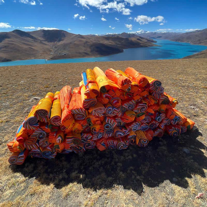 Buddha Stones Tibetan 5 Colors Windhorse Auspicious Outdoor 25 Pcs Prayer Flag - image 12