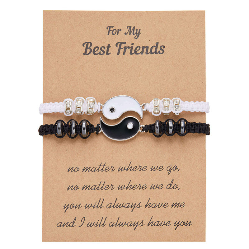 Buddha Stones 2pcs Yin Yang Hematite Couple Bracelet - Yin Yang (HOT VERSION WITH CARD) - image 8