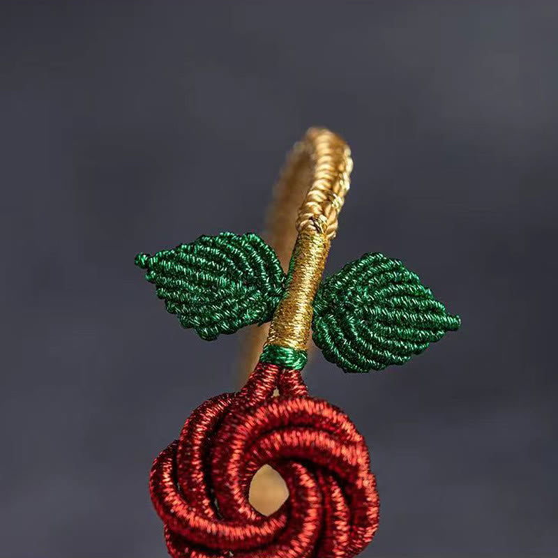 Buddha Stones Rose Flower Rope Eight Thread Peace Knot Luck Handmade Bracelet - image 10