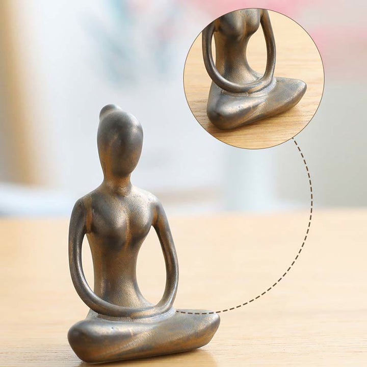 Abstract Yoga Meditation Exercise Ceramics Spiritual Figurine Sculpture Decoration - image 17
