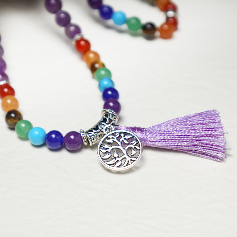Buddha Stones Healing Crystal Mala Prayer Beads 108 Meditation Healing Multilayer Bracelet Necklace - image 3