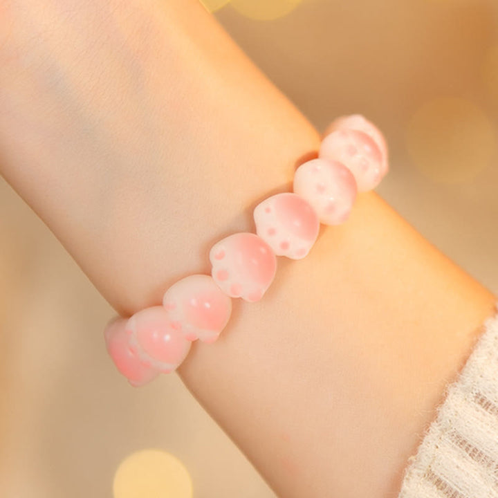Buddha Stones Natural Bodhi Seed Lovely Paw Lucky Cat Paw Peace Bracelet - image 13
