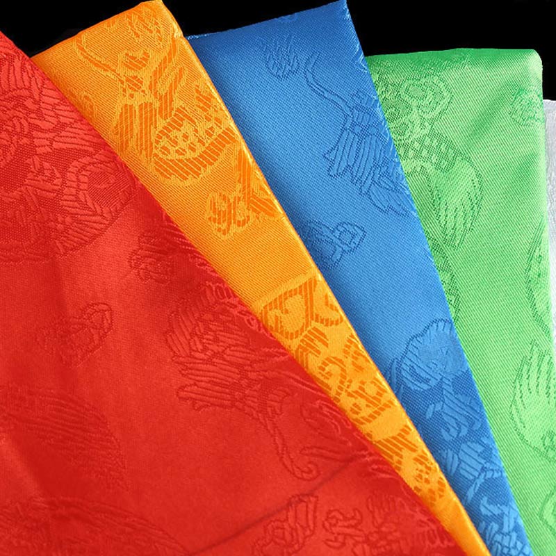 Tibetan Lucky Blessing 5 Colors Dragon Phoenix Pattern Khata Decoration - image 0