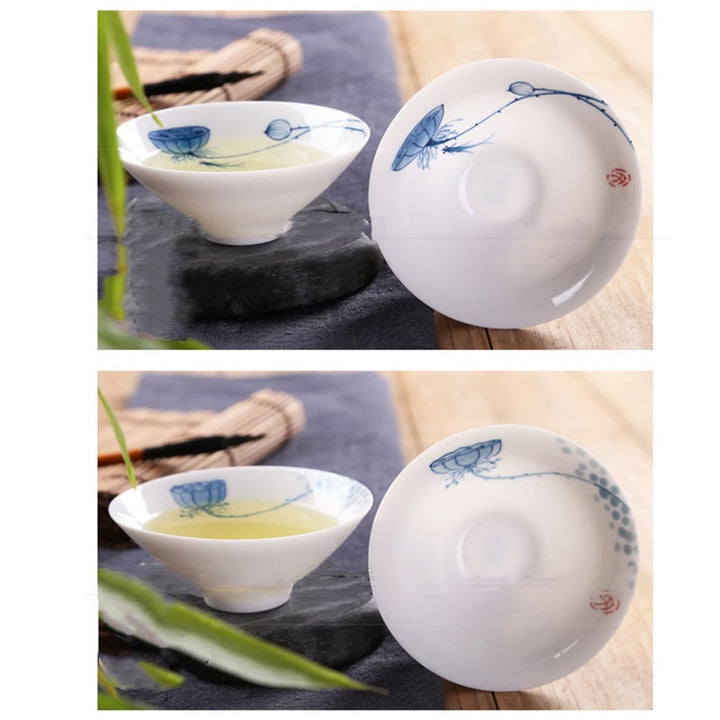 Buddha Stones Vintage Plum Orchid Bamboo Chrysanthemum Lotus Koi Fish Ceramic Teacup Kung Fu Tea Cups - image 24
