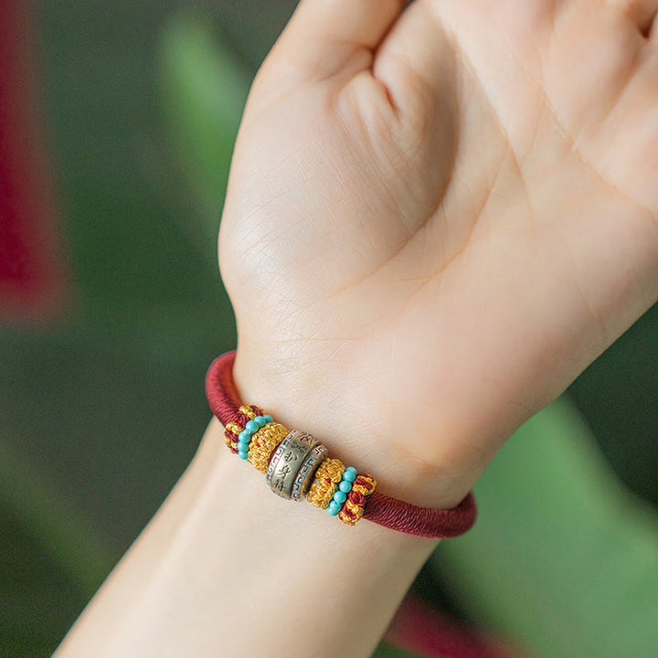 Buddha Stones Handmade Tibetan Amulet King Kong Knot Luck Protection Braided Bracelet - image 3