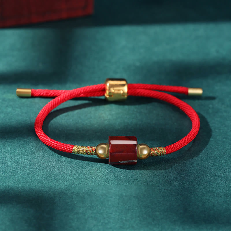 Buddha Stones Tibet Handmade Green Aventurine Red Stone Malachite Luck Protection Braided Rope Bracelet - Red Stone - Red(Wrist Circumference 14-20cm) - image 13