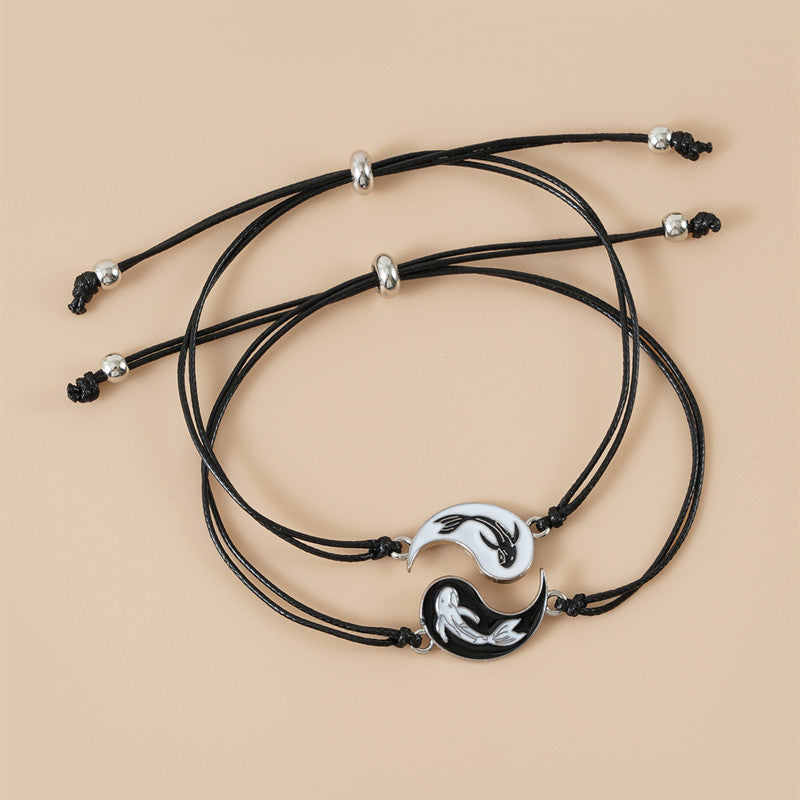 Buddha Stones 2pcs Yin Yang Hematite Couple Bracelet - image 16
