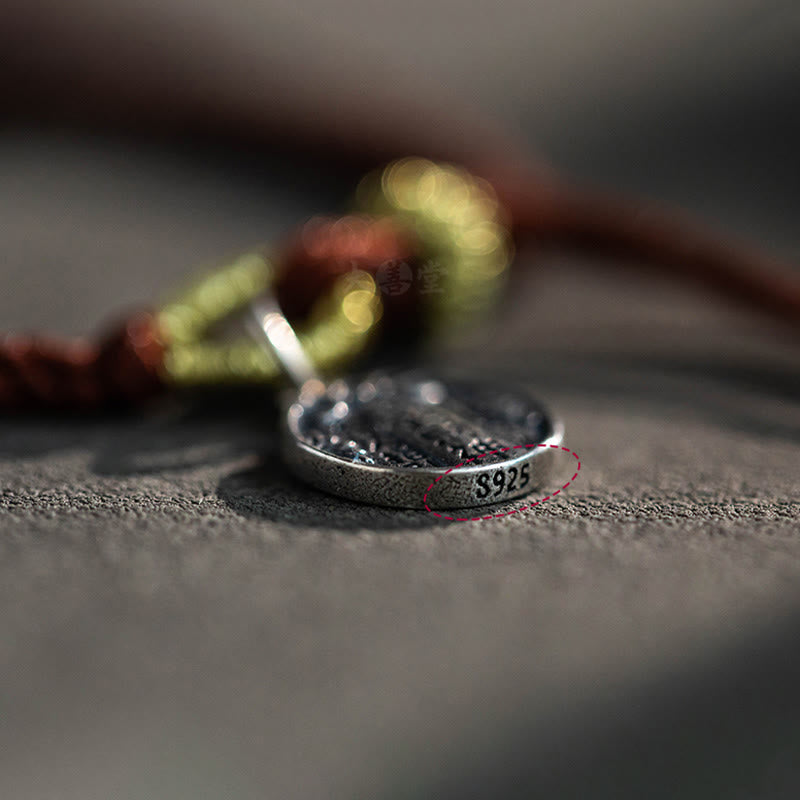Buddha Stones Handmade 925 Sterling Silver Five Directions Gods of Wealth Luck Protection String Braid Bracelet - image 8