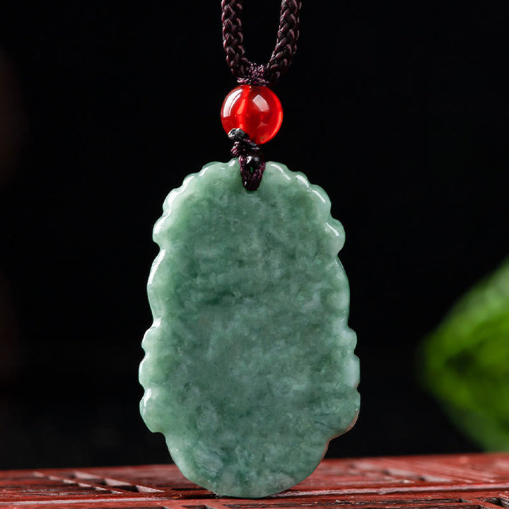 Buddha Stones Natural Jade 12 Chinese Zodiac Prosperity Necklace Pendant - image 11