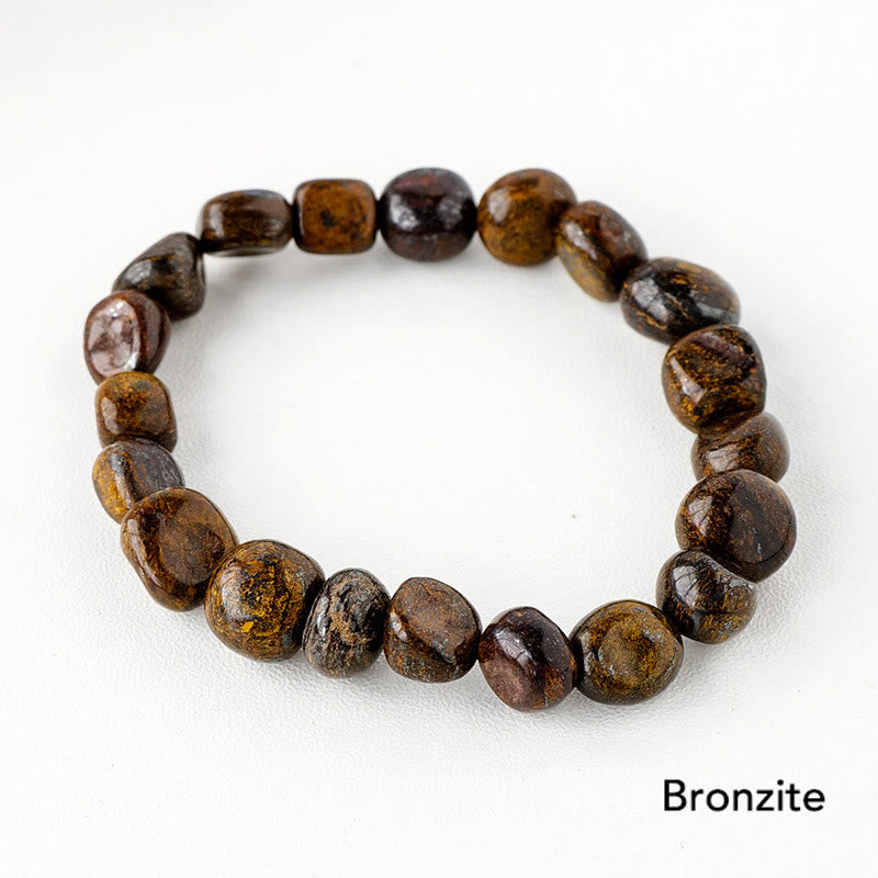 Natural Irregular Shape Crystal Stone Spiritual Awareness Bracelet - Bronzite - image 20