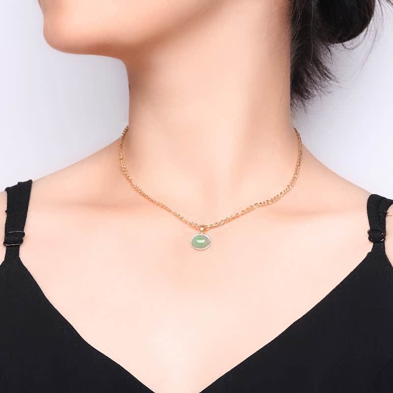 Oval Turquoise Strength Titanium Steel Necklace Pendant - image 2