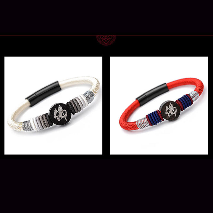 Buddha Stones Buddha Character Ebony Handcrafted Rope Bracelet - image 20