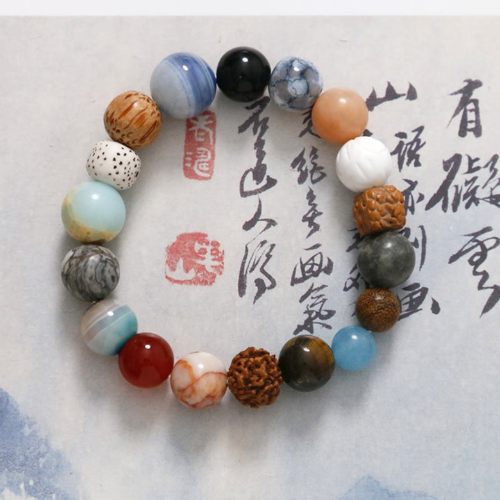 Buddha Stones Natural Bodhi Seed Crystal Stone Agate Keep Away Evil Spirits Bracelet - image 9