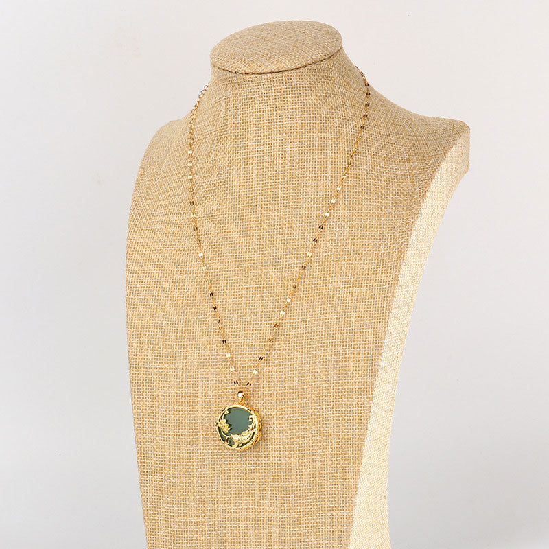 Buddha Stones Natural Jade Koi Fish Lotus Luck Necklace Pendant - image 3