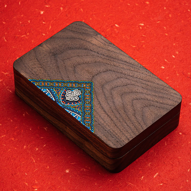 Vintage Handmade Black Walnut Wood Jewelry Storage Box Wooden Gift Box - image 1