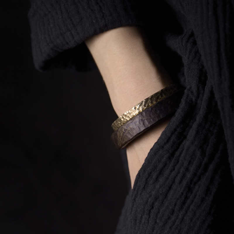 Buddha Stones Simple Design Copper Wealth Cuff Bracelet - image 5