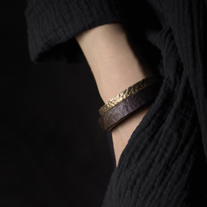Buddha Stones Simple Design Copper Wealth Cuff Bracelet - image 5