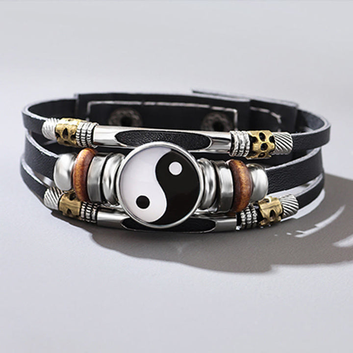 Buddha Stones Yin Yang Leather Balance Bracelet - image 8